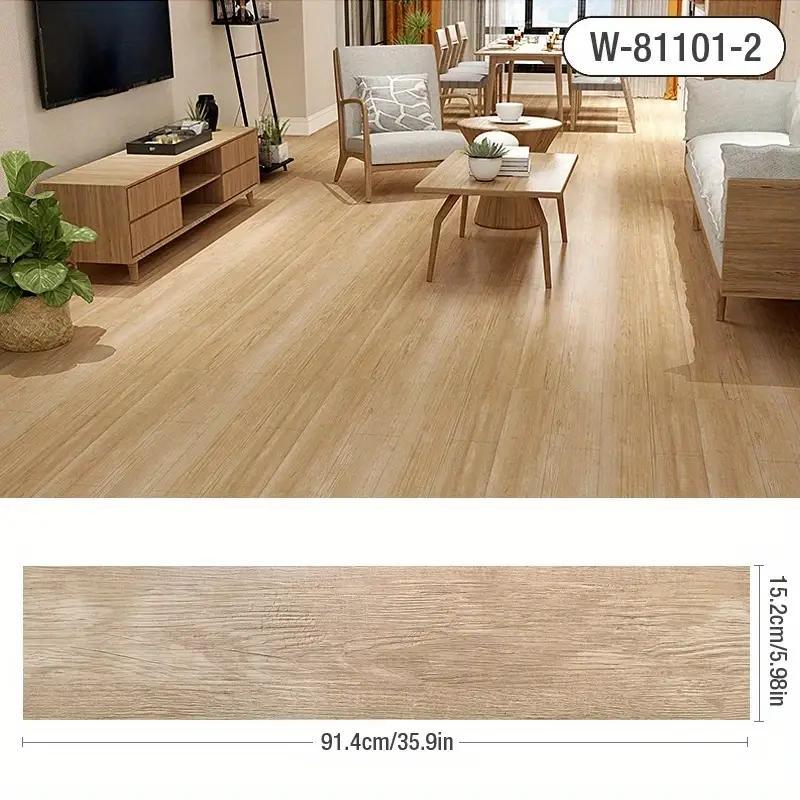 Wood Grain Pattern Floor Sticker, 5 Counts Self Adhesive Floor Sticker, Easy To Install Wall Decal for Living Room, Bedroom, Kitchen