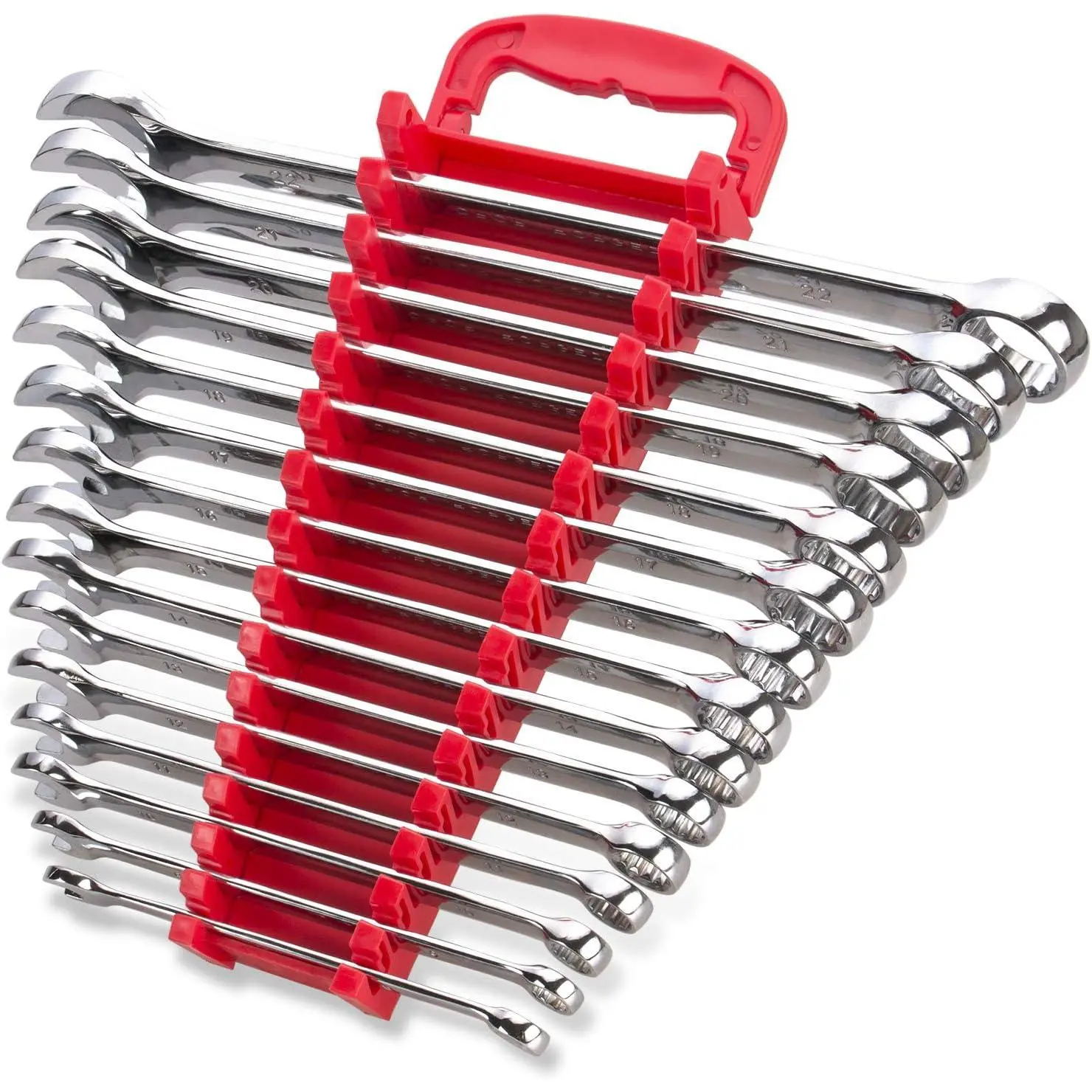 Max Torque 15-  Combination Wrench Set, Chrome Vanadium Steel, Long  Design | Include Metric Sizes 8, 9, 10, 11, 12, 13, 14, 15, 16, 17, 18, 19, 20, 21, 22mm with Storage Rack