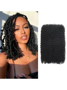 20-inch 22-inch Afro Kinky bulk human hair for braiding, tightly coiled hair bundles, bulk human hair for twists, 1 piece 50g pack, human hair crochet suitable for mini curls, braid extensions, partial repair, and braiding