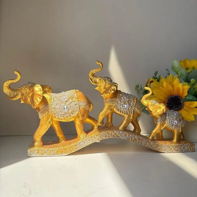 Elegant Resin Elephant Statue, Ideal Decor for Living Room or TV Stand, Perfect Holiday Gift, Home Decoration for Christmas, New Year, Mother's Day