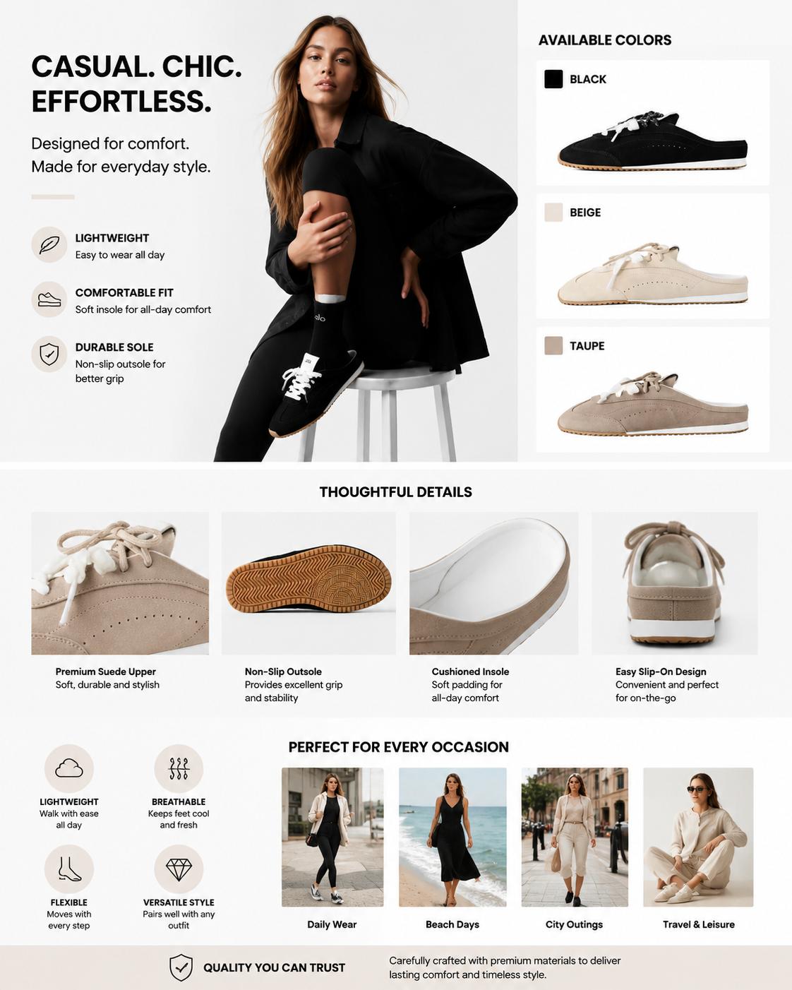 Women’s Suede Casual Sneakers – Lightweight Low-Top Lace-Up Street Style Shoes, Non-Slip Rubber Sole Fashion Trainers for Walking, Daily Wear & All-Day Comfort