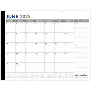 Desk Calendar 2025 Large 22"x17", 2025-2026 Desk Calendar School Year, 19 Month from Jun. 2025 to Dec. 2026, Big Monthly Calendar with Julian Date Large Ruled Blocks for Office  Planner