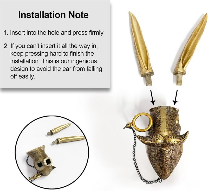 Animal Heads Wall Decor, Faux Deer Head Mount, Animal Sculptures Wall Decor, Resin Animal Head Wall Hanging Decoration for Living Room Bedroom Kitchen Gift,Rabbit