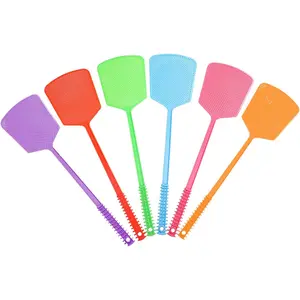 6 Pack Heavy Duty Fly Swatters, Extra Long 17.7in Plastic Bug Swatter with Non-Slip Handle – Indoor/Outdoor Manual Insect Tool, Durable & Reusable (Colorful)