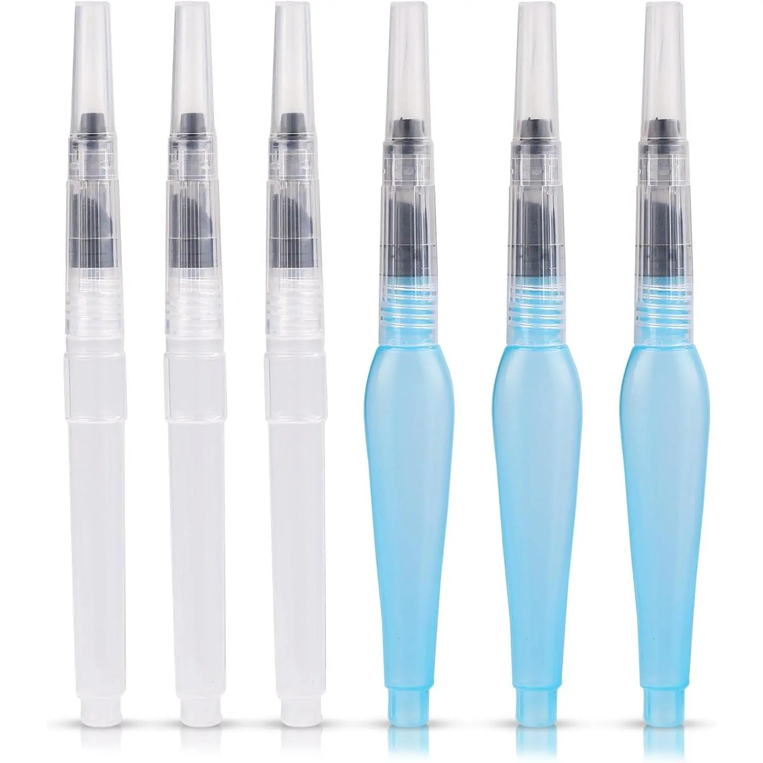 6pcs Pencil Style Envelope Moisteners Letter Sealer & Stamp Moisteners with Nylon Bristle Envelope Licker Tool Mailing Moistener Roller for Office School Home White & Blue