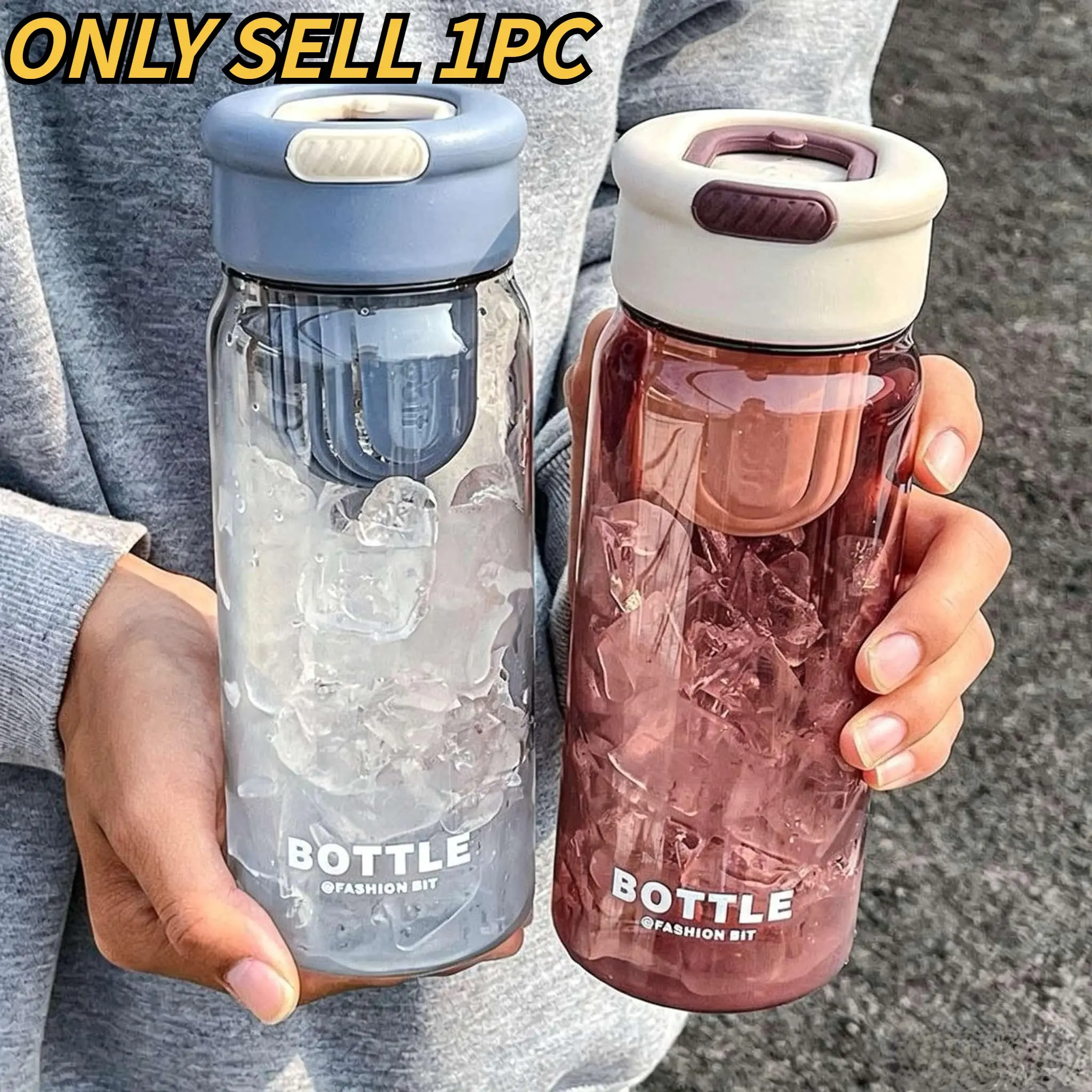 650ML Anti-Drop Measuring Cup, High Aesthetic Lightweight Portable Car Tea Pot, Plastic Student Drinkware, Unisex Reusable Water Bottle