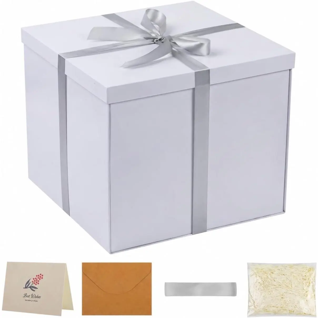 Large  Box 12x12x10 Inches, White  Boxes for Presents, Large Birthday Box for Packaging,  for Valentine's Day, Mother's Day, Christmas, Anniversaries or Family Parties.
