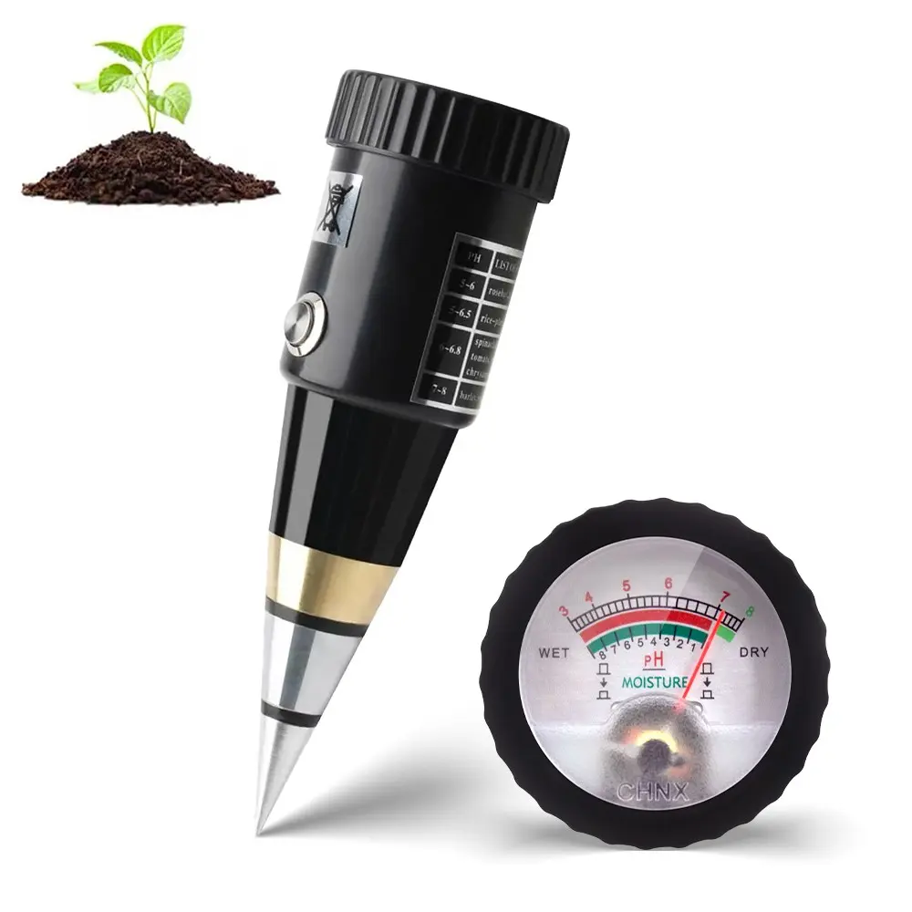 Portable Soil Tester, Garden Farm Orchard Humidity Ph Acid-Base Meter, Short Model Soil Probe, Moisture Ph Measurement Tool