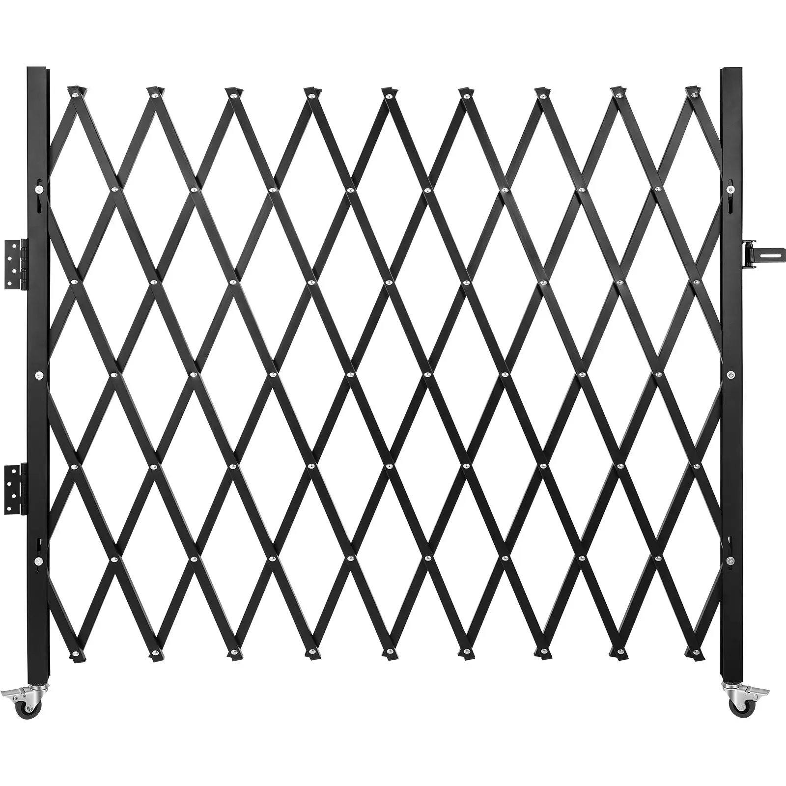 【DealsForYouDays】VEVOR Single Folding Security Gate, 7 ft Hx 7 ft W Folding Door Gate, Steel Accordion Security Gate, Flexible Expanding Security Gate, 360 Rolling Barricade Gate, Scissor Gate/Door with Padlock