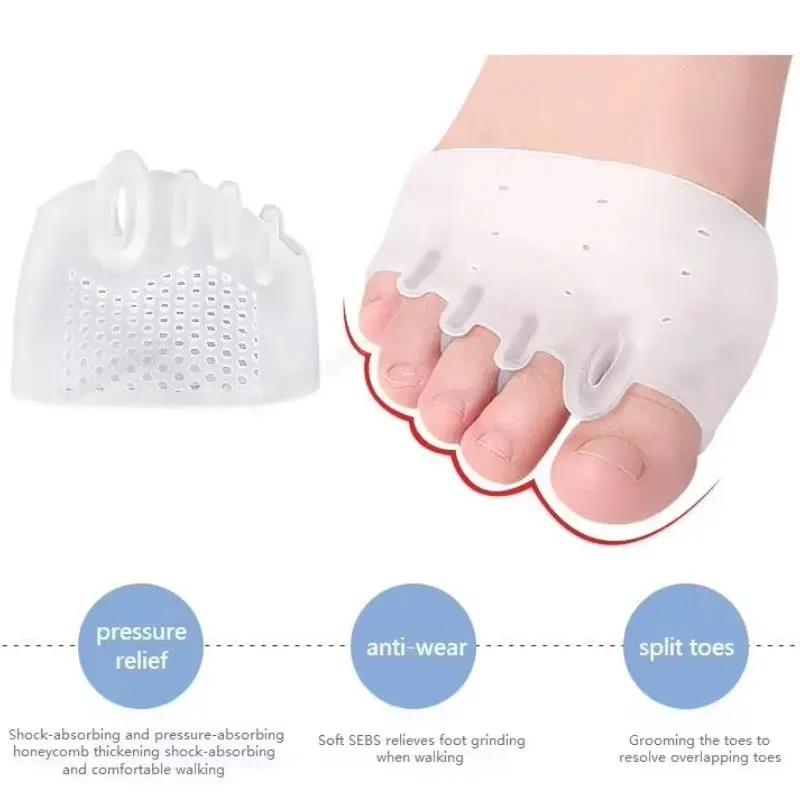 Silicone Toe Separators, Breathable Design, Soft Material, Pressure Relief, Fits Most Shoes, Unisex, Ideal for High Heels & Standing Jobs, Foot Grind