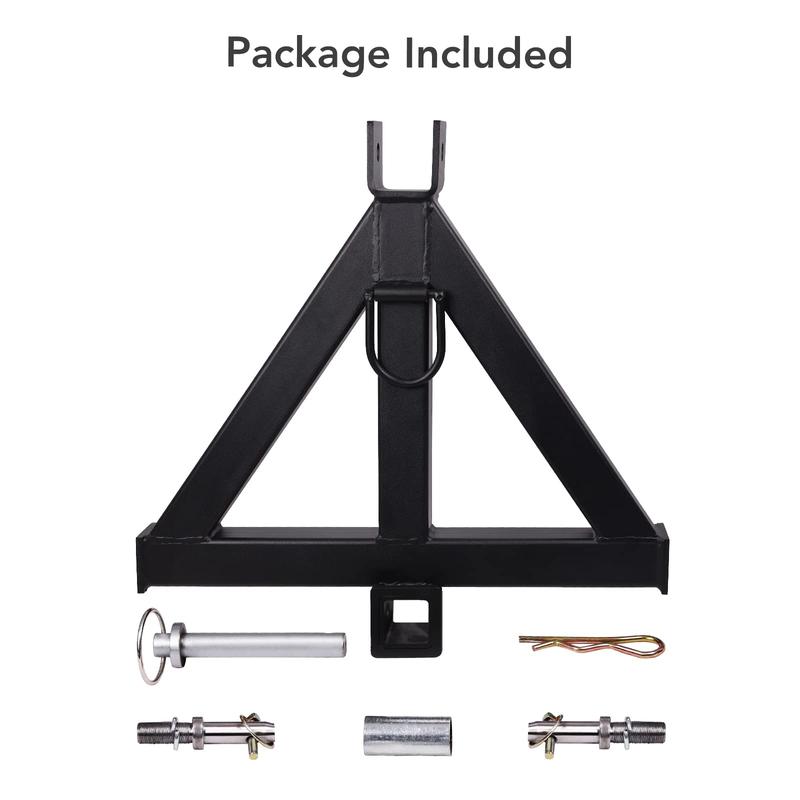 GARVEE 3 Point 2" Receiver Trailer Hitch Category 1 Tractor Tow Drawbar Adapter for BX Kubota, John Deere, LM25H WLM Tractor, NorTrac, Kioti, Yanmar, Cat