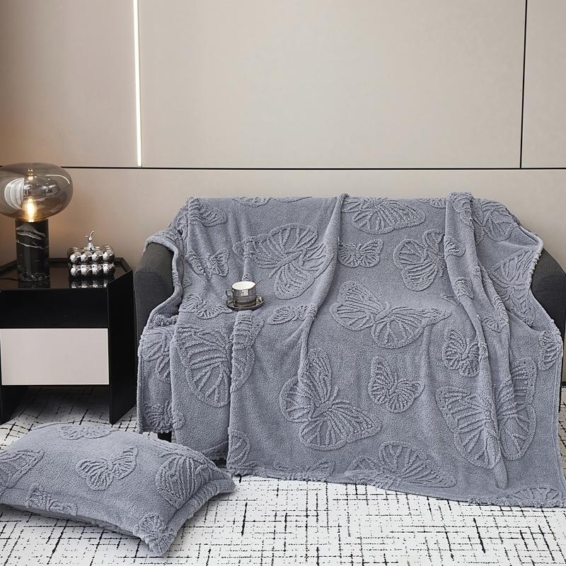 3D Butterfly Pattern Blanket, 1 Count Soft Comfortable Warm Throw, Air-conditioned Room Blanket, Warm Nap Blanket for Home & Office & Travel, Soft Bed Blanket