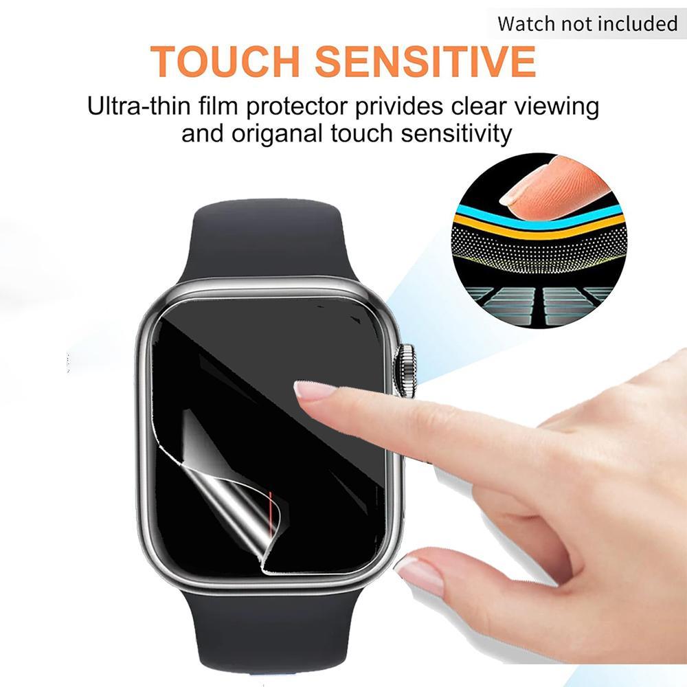 TPU HD Clear Full Hydrogel Film Screen Protector with Fingerprint Reduction, Dustproof Function, Watch Screen Cover For Apple Watch Smart Watch Accessories