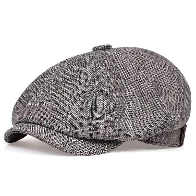 Textured Fabric Vintage Newsboy Cap | British-Style Daily Textured Piece