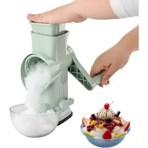 Home Use Rotary Ice Shaver with Handle Manual Hand Crank Snow Cone Maker Machine Qucik Shaved Ice Maker with Suction Feet, Premium Portable IceCrusher and Shaved IceMachine