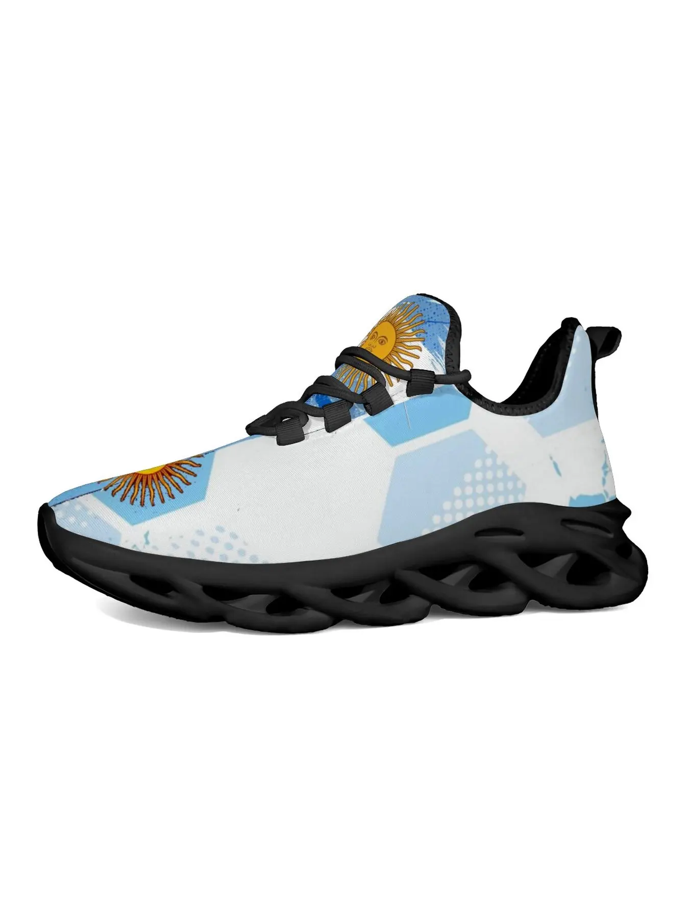 Exclusive Argentina Flag Print Man Woman Universal Adult Cushion Sneakers Personalized Full Coverage Design Non-Slip Wear-Resistant Low Top Sports Running Shoes Versatile For Daily Outings Campus Wear Light Shoes