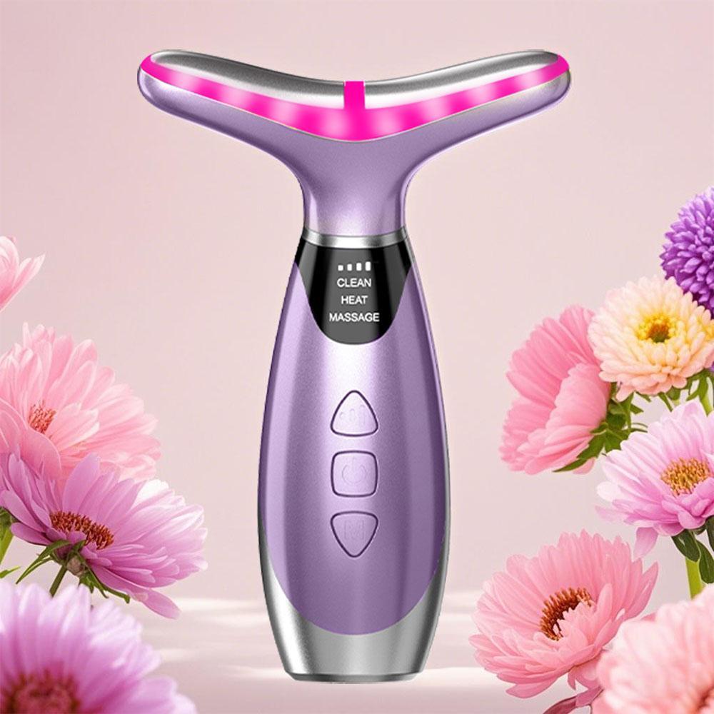 7 Color Facial & Neck Massager, USB Rechargeable Face& Neck Beauty Instrument, Facial Beauty Massagers, Face Sculpting Tool for Women, Neck Beauty Massager for Skin Care at Home