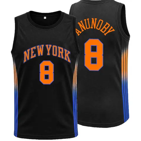 Unisex New York #8 Embroidered Basketball Jersey, Comfortable Breathable Retro Fan Sports Shirt, Casual Sports Top, Casual Sporty Top and Gift, Sports Apparel, Sizes S-3XL
