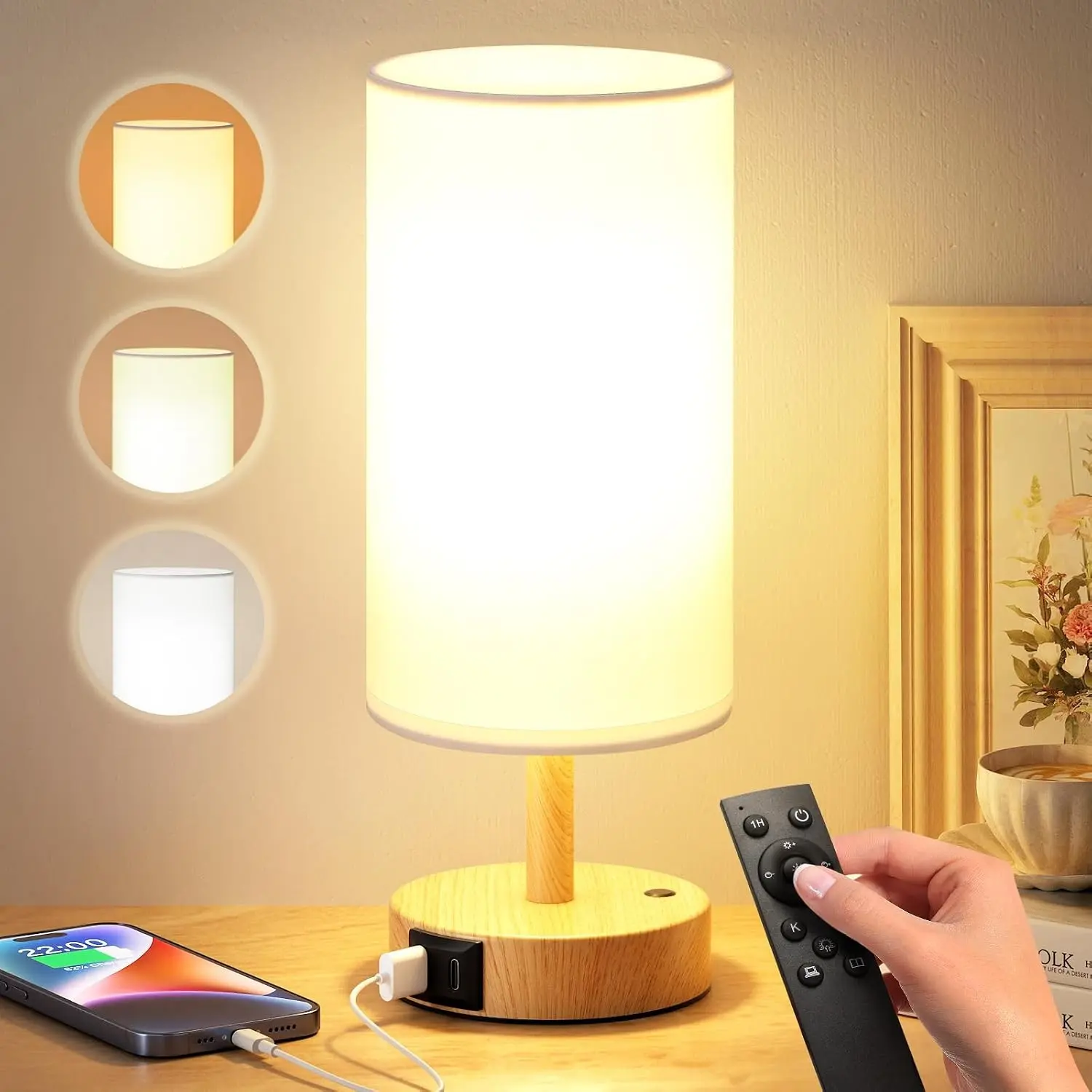 Light Therapy Lamp 10000 Lux - Full Spectrum Sunlight Lamp for Seasonal Mood Boost, CRI 96+ Sun Lamp for Windowless Office, Reading, Shift Workers - Remote & Timer