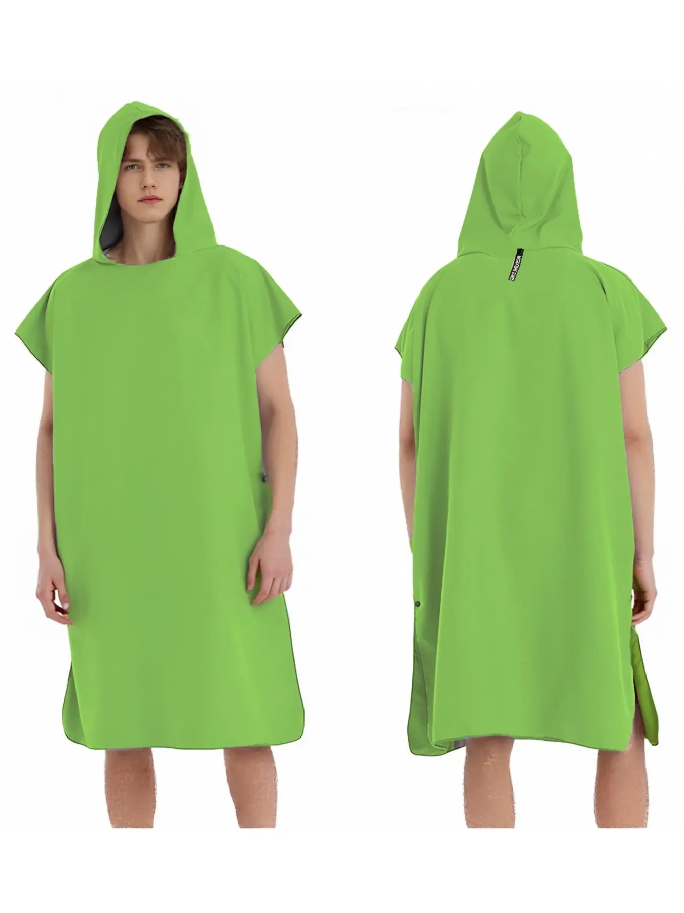 Quick-Dry Microfiber Hooded Beach Towel, High Absorbency Fitness Sauna Travel Surf Swim Lightweight Bathrobe Cloak Changing Robe, Wearable Bath Towel