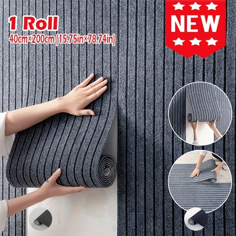 1Roll 15.75 x 78.74 Inches 5mm thick wall and floor dual purpose self adhesive sheet heavy duty PVC anti slip scratch resistant cuttable for living room bedroom kitchen renovation Self Adhesive Flooring