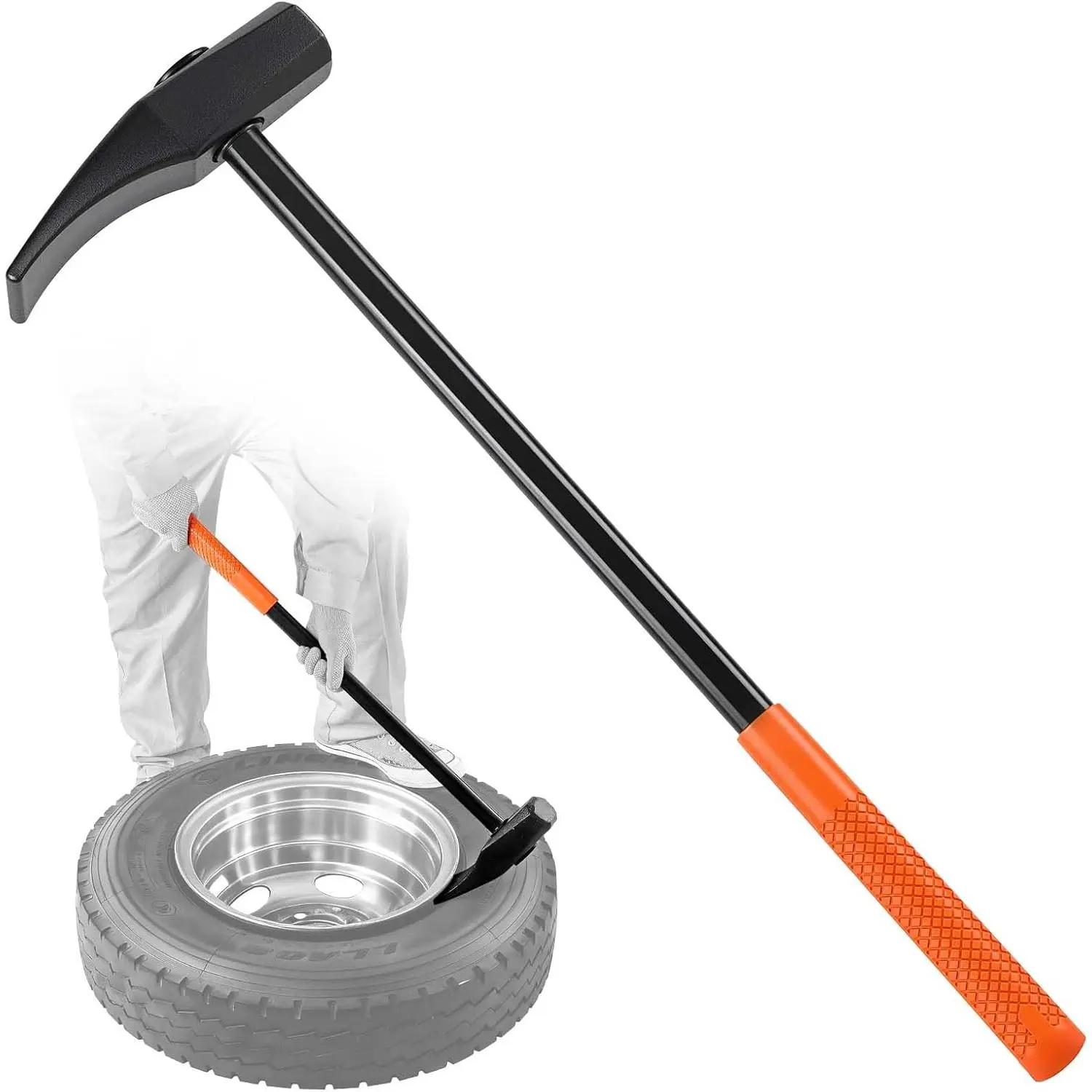 Tire Bead Breaker Wedge, 32" Handle, Duck-Billed Tire Hammer, Heavy Duty Bead Breaker Tool & Duckbill Iron with Cast Iron Head for Motorcycles, Cars, Buses, Trucks, ATVs, UTVs, and Tractors
