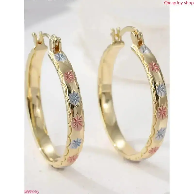 2026 Elegant Geometric Design Hoop Shape Earrings, High-Quality Fashion Jewelry for Party & Daily Wear, Trendy All-Match Exquisite Jewelry Birthday Gift