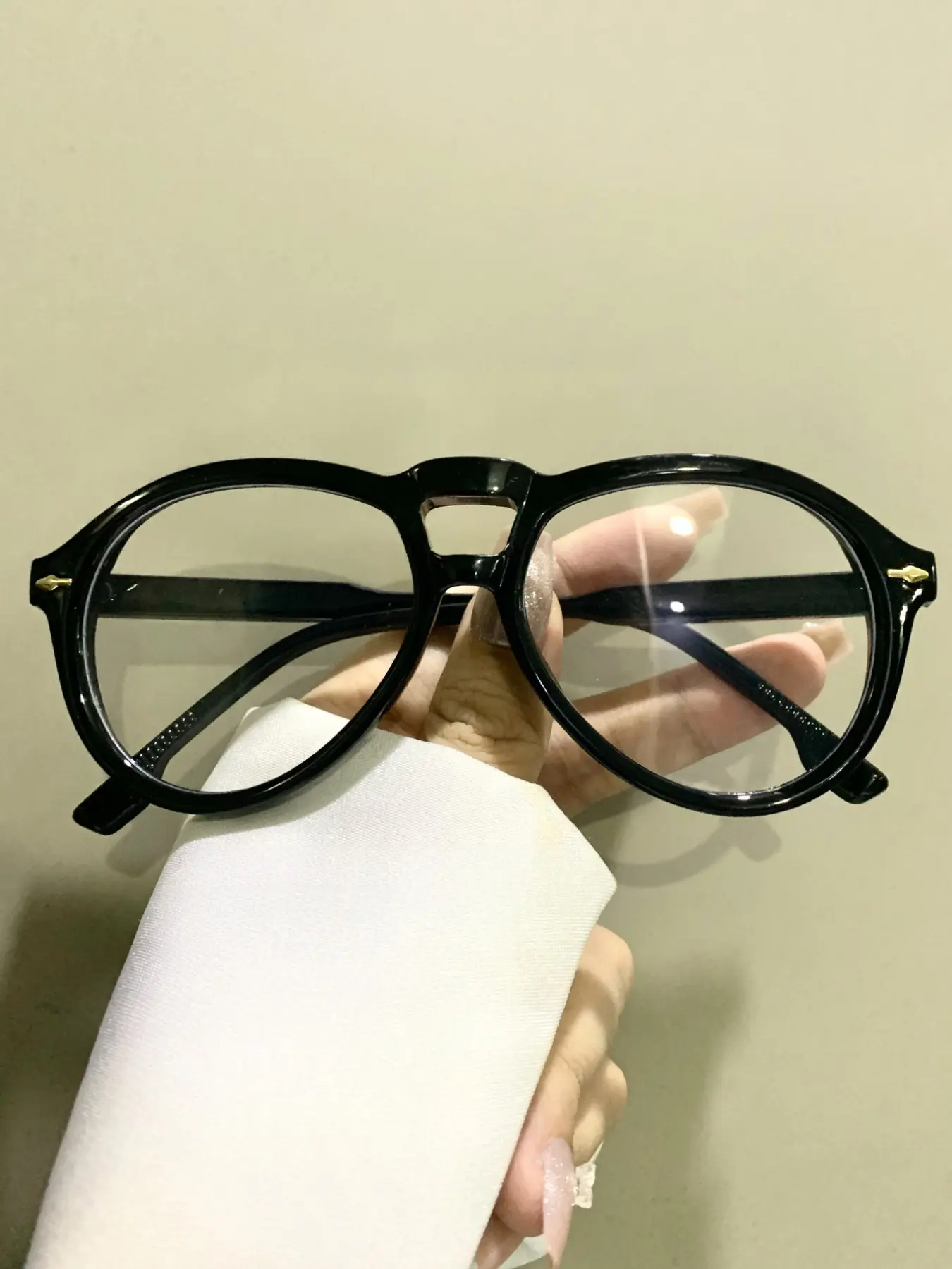 Simple Frog Glasses, Casual Double-Beam Retro Black Fashion Eyeglasses for Men and Women