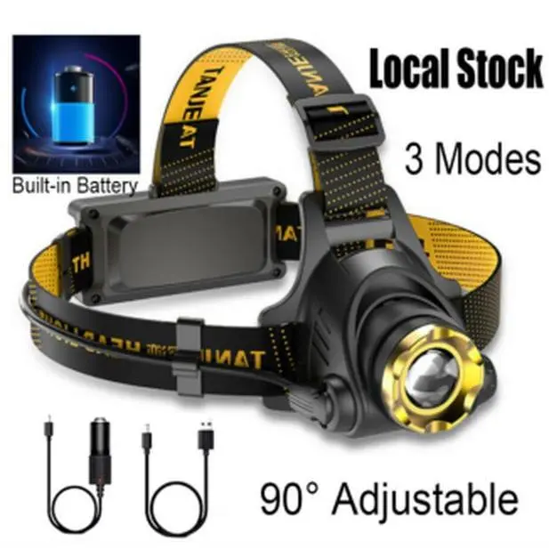 Rechargeable LED Headlamp 2-Pack for Adults, High Lumen Headlight with 1000m Visible Light, Waterproof Aluminum & ABS Construction with Dual Spot & Flood Beams, Adjustable Headband for Camping & Construction, Breathable Light Strips, 6~12 Hours, 14500 Lit