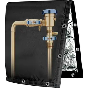 Backflow Preventer Insulated Cover (5F) 6-Layer Fabric Pipe Insulation Cover for Water Well Pump and Sprinkler Valve Winter Freeze Protection UV Coated (16" W X 20" H)