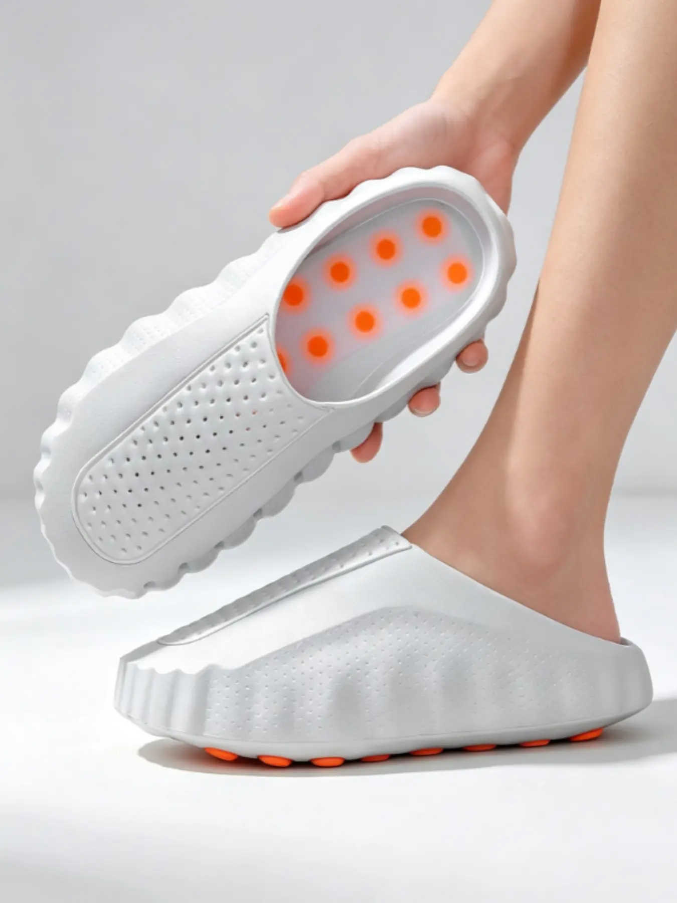 Women's Thick Sole Non-Slip Slippers, Breathable Open-Toe Sandals, Summer Slides, Soft Eva Slip-On Shoes, Ideal for Home Bathing and Outdoor Walking