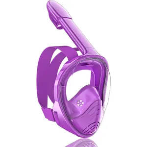 Kids Snorkel Mask Full Face, Snorkeling Set with Camera Mount, Foldable 180 Degree Panoramic View Snorkeling Gear Anti-Fog Anti-Leak