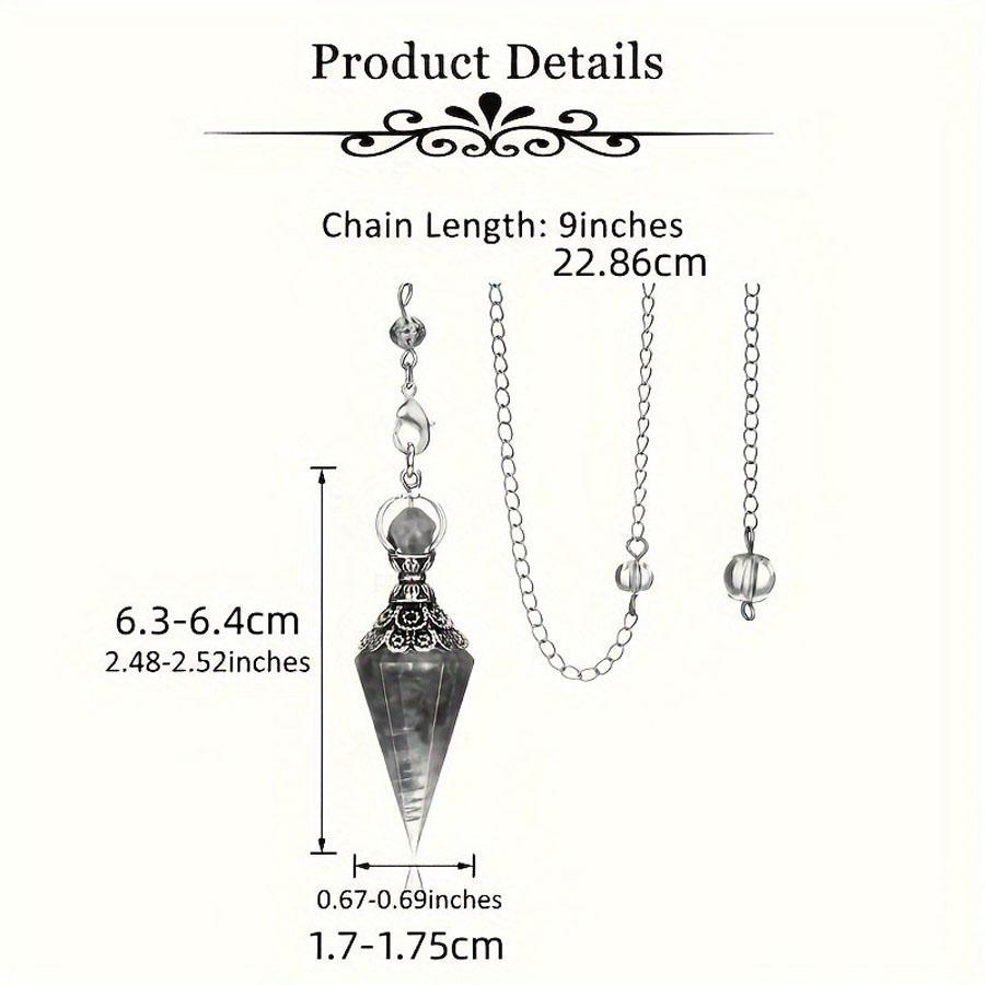 Vintage Style Colorful Crystal Pendulum, 1 Count Gemstone Rainbow Crushed Stone Resin Spiritual Pendulum Accessory, Retro Natural Crystal Pendant for Home Office Dormitory School Car