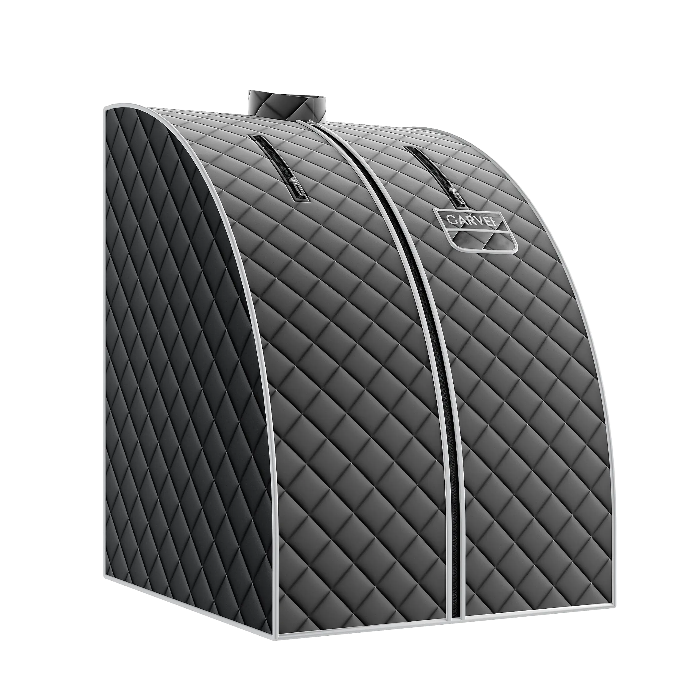 Portable 2-Person Infrared Steam Sauna Tent for Home - 1000W Fast Heat-Up - 5-Layer Waterproof 600D Ultrasonic Quilted Fabric - collapsible Indoor Spa Room for Muscle Relaxation & Detox - Black with Blue Edging