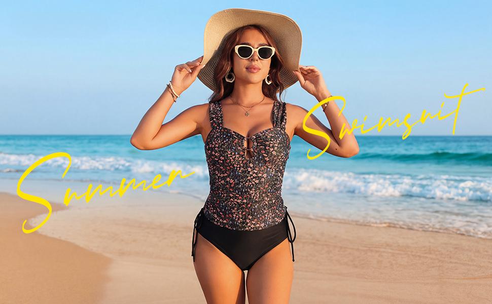 Womens Two Piece Tankini Swimsuits Tummy Control Bathing Suit Sexy O Ring Cutout Swim Suits 2026