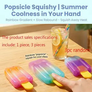 Ice Strip Squeeze Soft Gel Toy, Cute Slow Rise Stress Relief Sensory Toy, Perfect for Kids & Teens Summer Relaxation, Portable Party Gift, Slow Rise Stress Reliever
