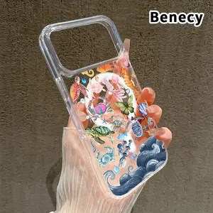 Magnetic Phone Case Supports Wireless Charging for iPhone 17 16  Pro Max Plus 15 14 13 12 11 Air E Oceanic Fantasy Ensemble Pattern Anti-Yellowing Shockproof durable ultra-thin Crystal Transparent Acrylic Large Hole Cover