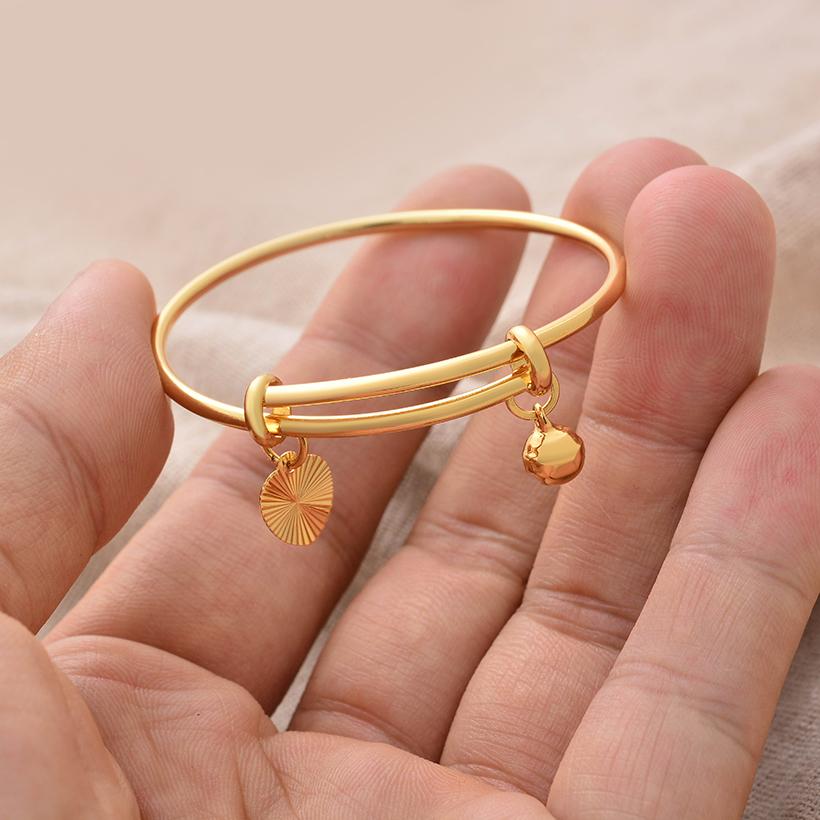 African Gold Color Bangles For Child Indian Middle Eastern Nigerian Wedding Luxury Plated Jewellery Brazilian Baby Bangles