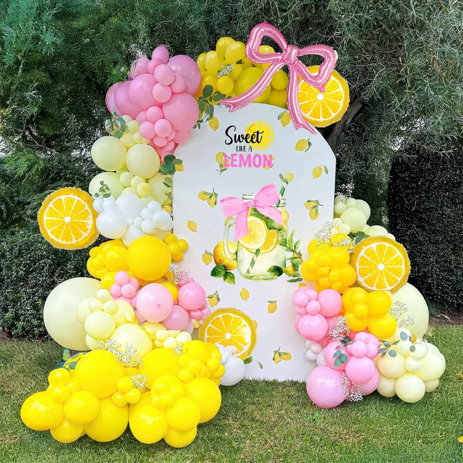 Yellow   Balloon Garland Arch kit with pastel Yellow  White Balloons for Lemonade   1st Birthday Summer main squeeze Bridal Shower Girl Sweet  shower Decorations