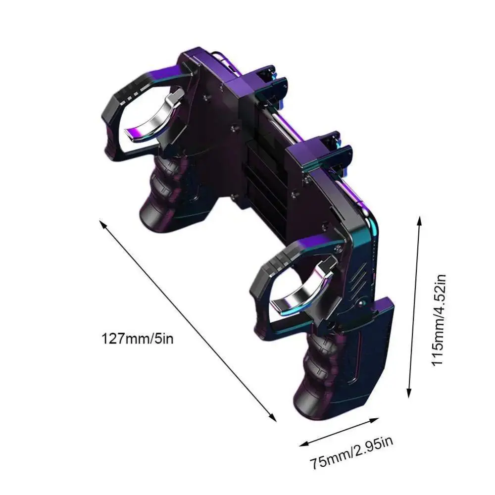 Ergonomic Mobile Game Controller Comfortable Palm Fit Gamepad for PUBG Mobile Free Fire FPS Games Universal Phone Bracket