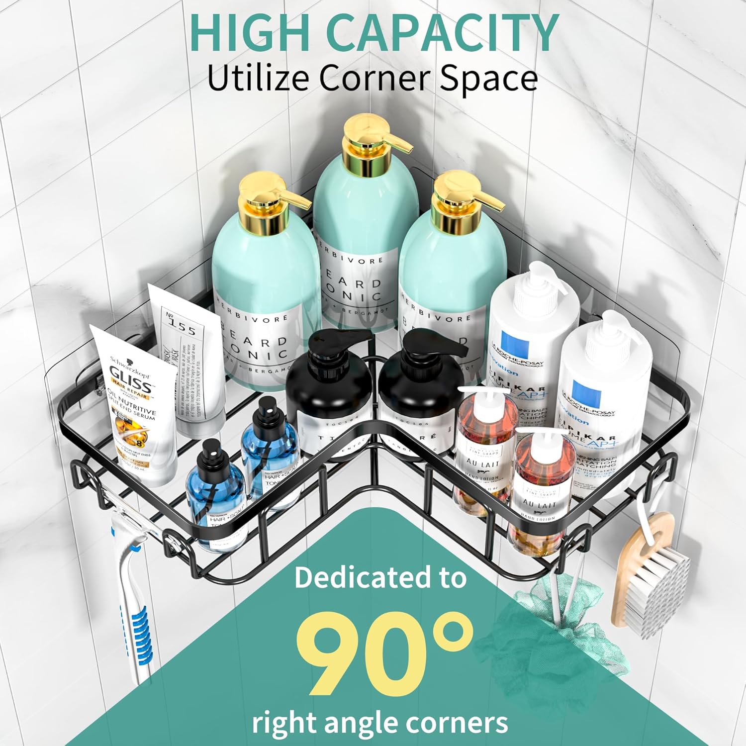 Corner Shower Rack, 3 Counts/set Bathroom Storage Rack with Soap Holder, Rustproof Storage Basket for Bathroom, Bathroom Accessories, Shampoo Organizer