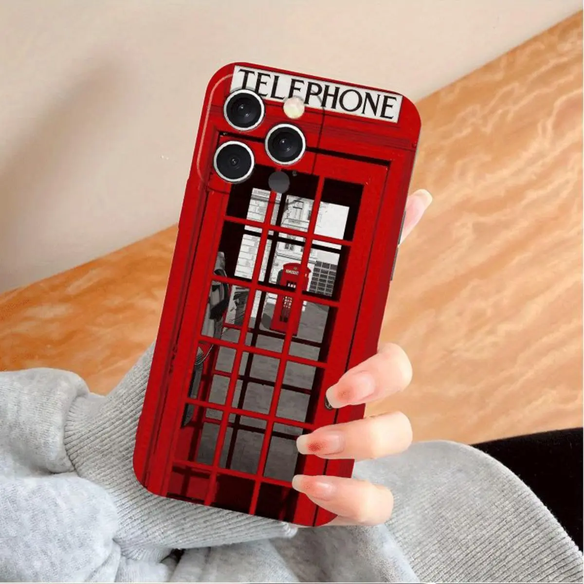 Red Telephone Booth Phone Case, British Street Icon Travel Cover for iPhone 17 16 15 14 13 12 11 X Plus Pro Max, London Travel Gift