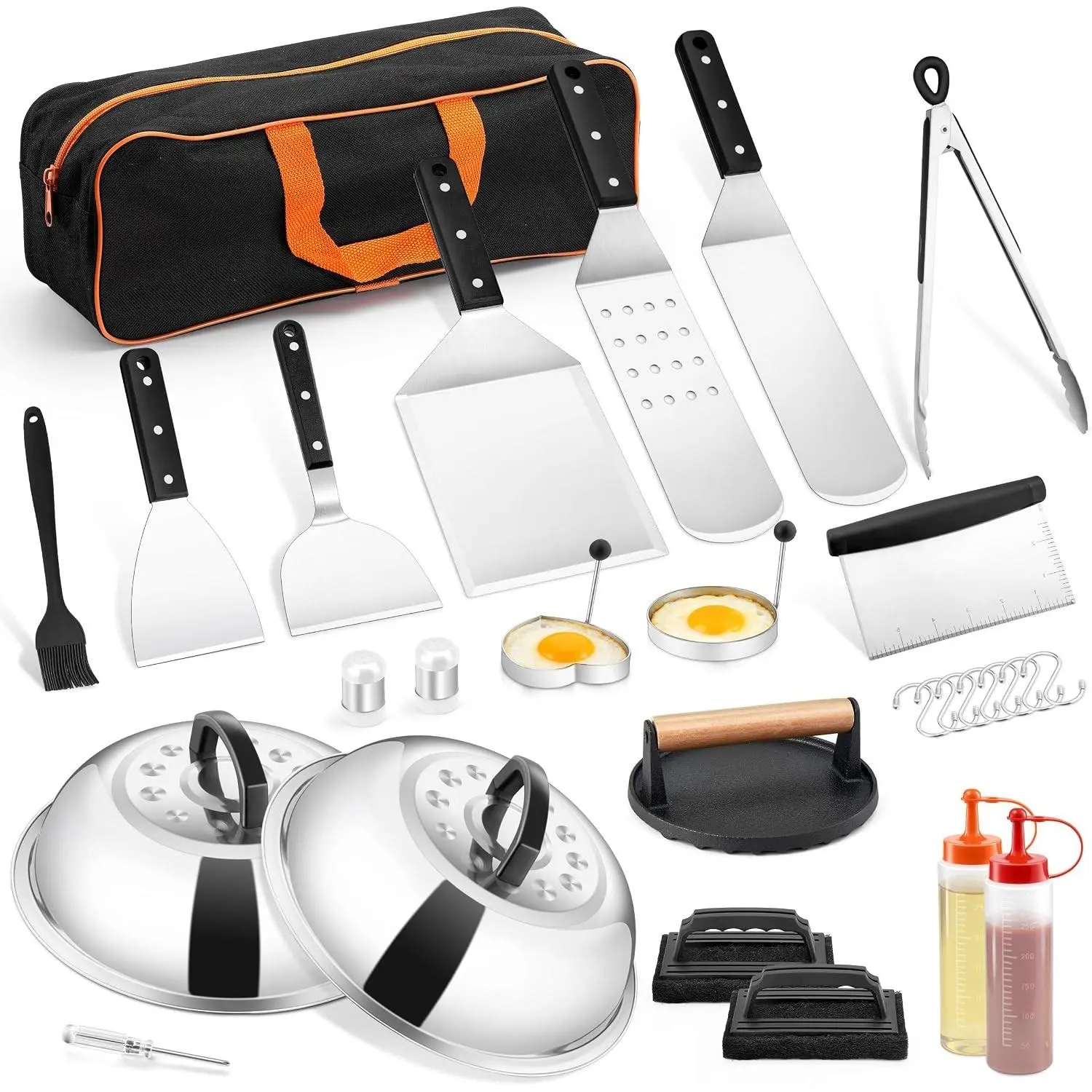 Griddle Accessories Kit, 20Pcs Flat Top Grill Accessories for Camping, Professional ABS Griddle Spatula Grill Tools Set with Melting Dome for Teppanyaki BBQ Outdoor, Perfect Grilling GiftsGift.