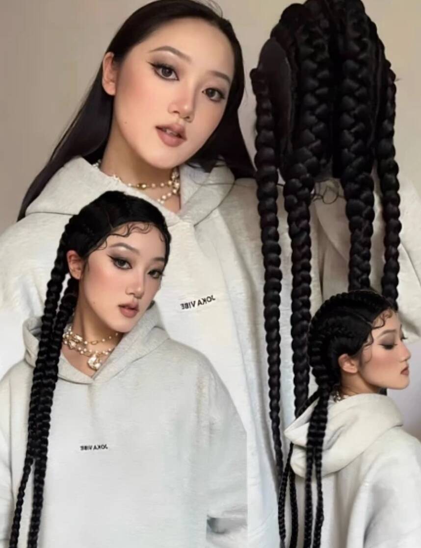 Sweet and cool lace braids, headband braids, boxing braids, extra-long thick braids, four-strand braids, a street style must-have, full of atmosphere