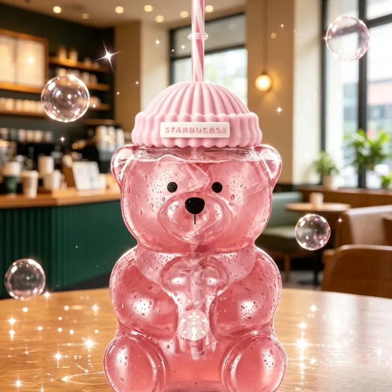 2026 Starbucks Barista Bear Cup Limited Edition Glass Cup 590ml Xmas Gift for Coffee Lovers Kitchenware