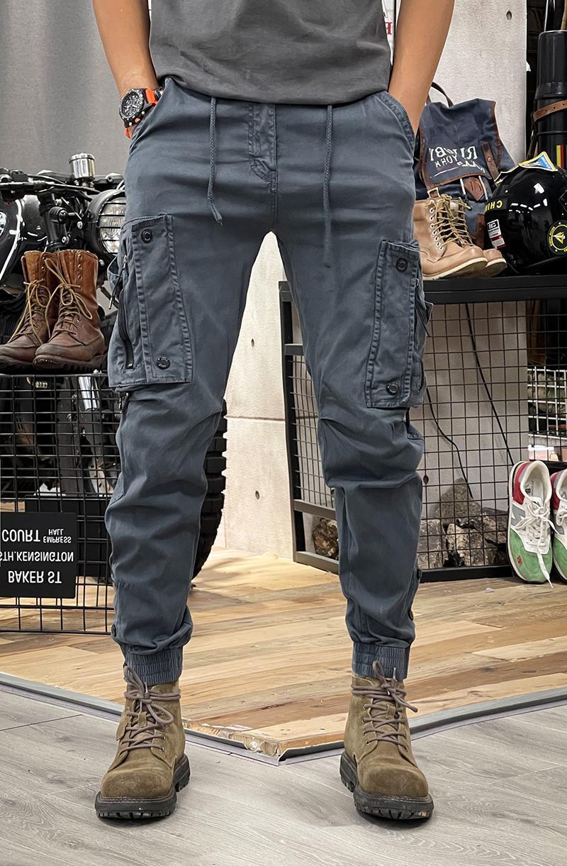 Spring and Autumn American workwear pants for men, straight leg functional outdoor tactical casual pants for men, leg tied pants for men Spring and Autumn American workwear pants for men, straight leg functional outdoor tactical casual pants for men, leg tied pants for men