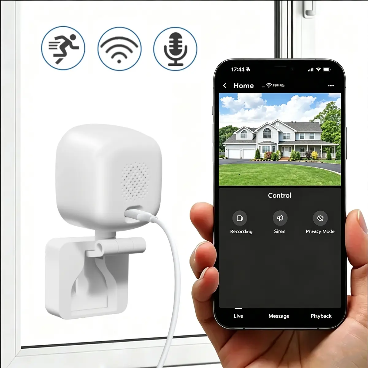 HD Smart Cam, Infrared Night Vision, Motion Detection, 2.4G WiFi Indoor Security Camera, Simple and Secure, Two-Way Audio, Cloud & SD Card Storage, Plug-In Use, Ideal for Home Security