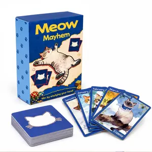 Meow Mayhem Cat Card Game for 2-6 Players, Fast Set Collection with Month Matching, Table Rebuilds, Skill Cards, Ages 14 Plus, 20-30 Min for Family Game Night, Casual Parties and Travel Play