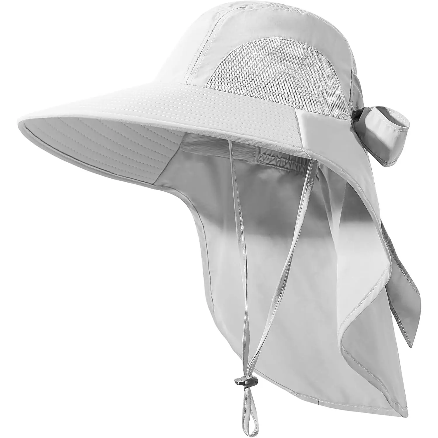 Women's UV Protection Sun Bonnet - Foldable, Waterproof Wide Brim Bucket Hat with Neck Flap, Protective Rainproof Water Repellency Seaside Accessory for Summer Beach Hiking, Protective Hats, Rainproof Hats