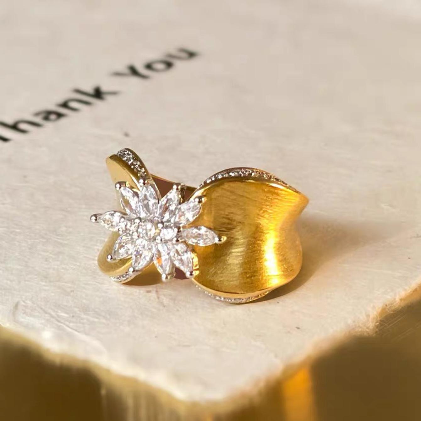 Vintage Butterfly Brushed Golden Engraved Ring, Premium Women's Jewelry for Gifts Parties and Daily Wear, Unique Engagement and Friendship Ring